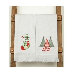 Serviette de toilette et torchon de cuisine en coton 100% à séchage rapide, doux, absorbant, de luxe, avec imprimé cadeau de Noël mignon couleur lavande, pour le golf et la cuisine - Product Image 6