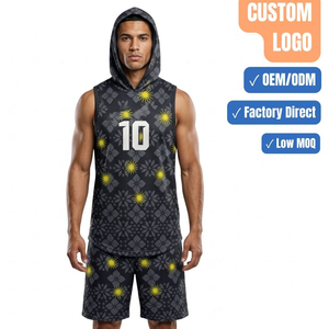 Ensemble de survêtement de football 7v7 personnalisé sans manches avec short, fabricant d'uniformes d'entraînement de football sur mesure pour équipes, OEM, marque privée - Product Image 1