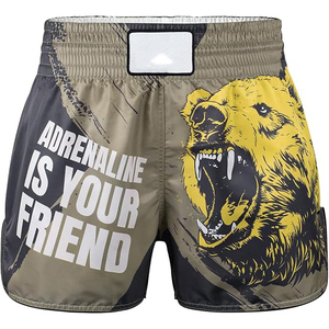 Pantalones Cortos de Boxeo, Corte Atlético, Abertura Lateral, Elásticos en 4 Direcciones, Transpirables, de Secado Rápido, Ligeros, de Poliéster, Unisex, para Adultos - Product Image 1