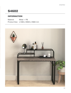 Lumetal S4602 Modern Wooden <b>Computer</b> <b>Desk</b> with Tiered Storage Shelf and Metal Frame-Standing <b>Desk</b> for Commercial Use - Product Image 1