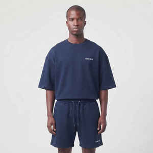 High Quality Men's Length 2-Piece Short <b>Set</b> 100% Cotton Custom Screen Print Low Price Breathable <b>Twin</b> <b>Sets</b> Customized - Product Image 4