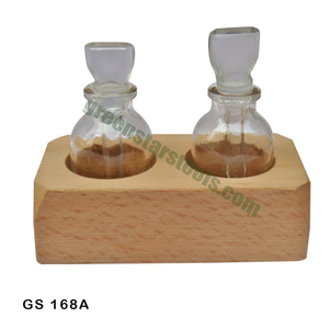 Soporte de Madera para 2 Botellas de Ácido, Base Duradera para Almacenamiento de Productos Químicos de Laboratorio, Modelo GS168A - Product Image 1