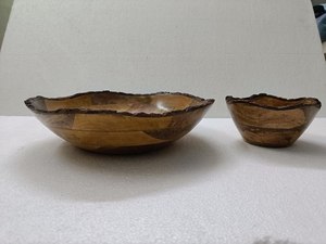Bol à salade élégant en bois et résine, prix d'usine, pour table à manger, vaisselle en résine, bol de haute qualité, vaisselle de table, bol à salade - Product Image 5