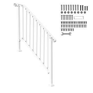 Corrimano Ausiliari per Esterni per 3-4 Gradini, Kit Corrimano in Acciaio al Carbonio, Facile Installazione, Ringhiera per Scale - Product Image 1