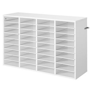 Organizzatore da Ufficio in Legno a 36 Scomparti con Vassoi Portadocumenti Rimovibili in Truciolato - Product Image 1