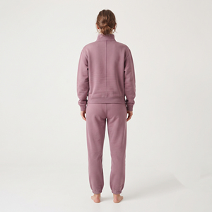 Women's Heavyweight Cotton Sports Set Zip Up Track <b>Jacket</b> <b>Straight</b> Leg Pants Casual Streetwear Training Outfit Casual Outfit Set - Product Image 2