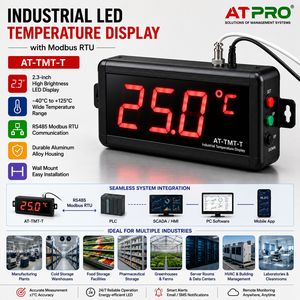 Pantalla Inteligente de Temperatura Industrial con Comunicación Modbus RS485/TCP, Software SCADA Gratuito - OEM Disponible |   AT-TMT-T - Product Image 1