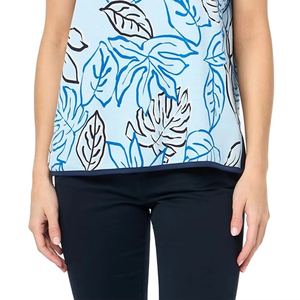 Camiseta sin Mangas Casual con Cuello en V para Mujer, Estampado Floral, Transpirable, de Jersey de Poliéster, para Verano - Product Image 3