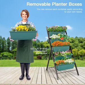 Jardinière verticale à 5 niveaux avec 5 bacs surélevés pour pots de fleurs et jardinières - Product Image 2