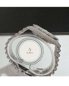 Montre mécanique de luxe de qualité supérieure, en alliage d'acier inoxydable, avec diamants Moissanite VVS, résistance à l'eau 10 bars, verre saphir - Product Image 2