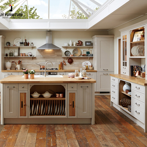 Juego de armario de cocina de diseño europeo moderno JY Vietnam, encimera de madera y mármol, precio competitivo, incluye accesorios deslizantes para cajones - Product Image 4