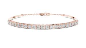 Luxury Rose Gold Round Stone Open <b>Bangle</b> <b>Bracelet</b> for Women Adjustable Chain Wedding Party Fashion Jewelry Gift - Product Image 4