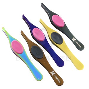 Ensemble de pinces à épiler professionnelles pour sourcils à pointe inclinée avec poignée ergonomique en caoutchouc pour une épilation et un toilettage de précision - Product Image 5