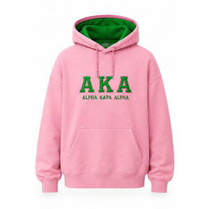 Sudadera Oversize AKA Rosa y Verde para Hermandades, Ropa Cómoda con Estilo Griego - Product Image 2