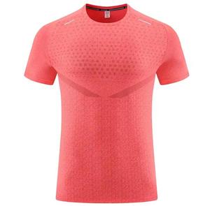 Men's Short Sleeve O-Neck T-<b>Shirt</b> Regular Fit Casual Knitted Cotton Jersey Anti-Pilling 320g Front Logo Breathable <b>Geometric</b> - Product Image 1