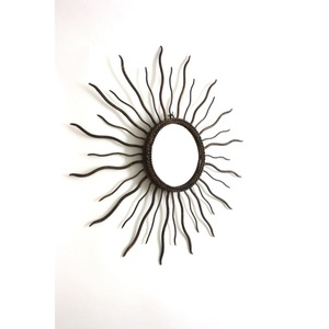 Miroir mural ovale en fer forgé fait main, style bohème, avec cadre décoratif - Product Image 3