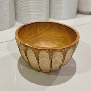 Cuencos de madera de mango hechos a mano |   Opciones de acabado liso y tallado a mano |   Tazón de Madera Natural para Servir |   Cocina Ecológica - Product Image 3