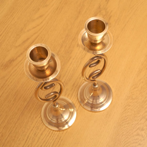 <b>Brass</b> <b>Candlestick</b> Holder Set Vintage Style Decorative Taper Candle Stand Home Decoration Durable Metal Candle Holders - Product Image 4