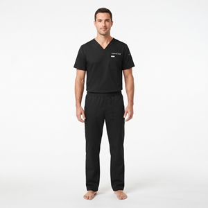 Men's Soft Stretch Scrub Uniform V Neck Medical Top Cargo <b>Trousers</b> Breathable <b>Nursing</b> Hospital Workwear - Product Image 1