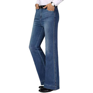 Offre Spéciale – Jean Droit Bleu Classique pour Homme Grande Taille, Style Business Décontracté, Streetwear, Écologique, Design Uni Délavé, Élastique - Product Image 1