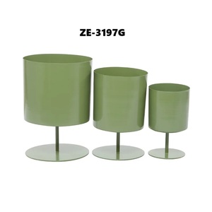 Juego de Macetas Modernas Ecológicas con Recubrimiento Cromado Digital Verde, 3 Piezas de 10, 8 y 6 Pulgadas, Macetas para Interiores, Diseño Minimalista, Decoración de Escritorio - Product Image 5