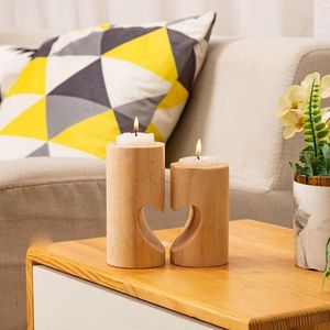 Heart Shape Wooden <b>Tea</b> <b>Light</b> Holder Rustic Home Decoration Valentine's Day Gift - Product Image 3