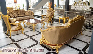 Meubles de salon européens sculptés à la main, luxueux, style victorien, ensemble de canapés de salon sculptés, canapé 6 places sculpté par des designers, États-Unis - Product Image 5