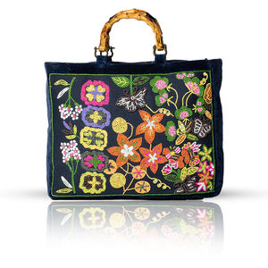 Sac fourre-tout en velours brodé, élégant, fait main, sac fourre-tout naturel pour femmes, sacs à main d'été pour la plage, design unique - Product Image 6