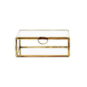 Boîte à bijoux en verre avec cadre en laiton sur mesure en gros - Product Image 3