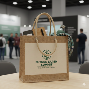 <span class=keywords><strong>Borsa</strong></span> Promozionale in Juta Personalizzata con Stampa, <span class=keywords><strong>Borsa</strong></span> Tote in Juta per <span class=keywords><strong>Future</strong></span> Earth Summit, Manico in Corda, Grande <span class=keywords><strong>Borsa</strong></span> Ecologica per Esposizioni e Shopping - Product Image 1