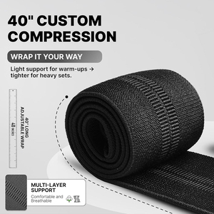 Bandes de soutien pour coudes de musculation noires unies OEM personnalisées, antidérapantes, marque privée, fournisseur - Product Image 3