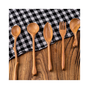 Utensilio de Cocina de Madera, Cuchara de Madera Natural Reutilizable, Herramienta de Cocina para Remover, Mezclar, Servir, Hornear y Preparar Alimentos Diariamente - Product Image 6