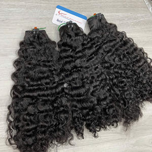 Nueva textura de vapor, extensión de cabello humano rizado birmano, cabello procesado vietnamita, cabello de trama de color negro natural - Product Image 5