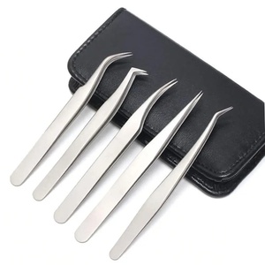 Stainless Steel Precision Eyelash Tweezers Set1Pcs Curved Sharp Tip Beauty Tools for Eyelash Extensions - Product Image 1