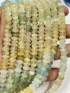 Cuentas de Piedras Preciosas Facetadas, Cuentas Redondas Facetadas de Aguamarina Natural Multi AAA de 8 mm, Hilo de 8 Pulgadas - Product Image 2