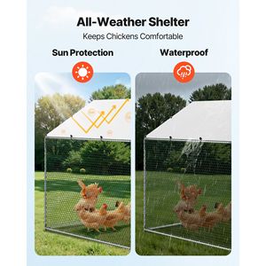 Grande Pollaio in Metallo 9.8 X 26.2 X 6.6 ft con Recinto per Galline e Copertura Impermeabile, Tetto a Spiovente, Recinzione a Rete - Product Image 5