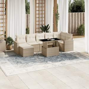 Conjunto de Sofás de Jardín Color Beige - Product Image 1