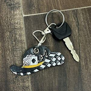 March Expo 2026 Porte-clés en cuir de vache occidental fait main, gravé à la main, à motif damier, thème Rodeo, cadeau pour hommes et femmes, vente en gros - Product Image 5