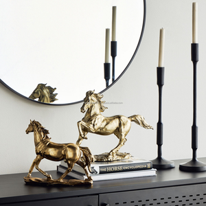 Pequeña escultura de caballo de aluminio, artesanías de Metal pulido, Decoración de mesa, arte, estatuilla de caballo árabe dorada, ornamento de estatuilla de Animal - Product Image 6