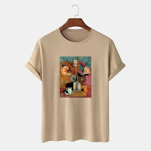 เสื้อยืดคอกลมแขนสั้นผู้ชาย พิมพ์โลโก้ได้ตามต้องการ ผ้าฝ้าย 100% ระบายอากาศ แห้งเร็ว ทรงปกติ แฟชั่นฤดูร้อน - Product Image 5