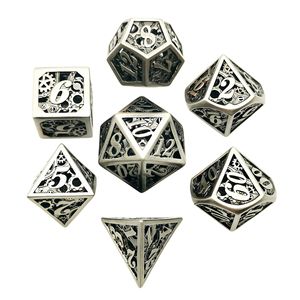 Ensemble de dés polyédriques en métal fantaisie, 7 pièces, dés décoratifs creux verts pour jeux de société, collection durable, style adulte - Product Image 4