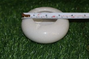 Handcrafted White Marble Round <b>Ashtray</b> Elegant Stone Smoking Accessory for Home Office - Product Image 4