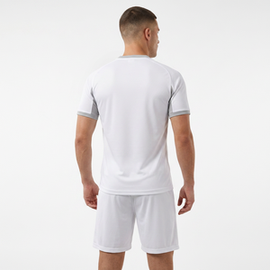 Camiseta de Fútbol Blanca para Hombre, Manga Corta, Absorbe la Humedad, Cuello Redondo, Corte Regular, Color Sólido, Ropa Deportiva para Todas las Temporadas - Product Image 2