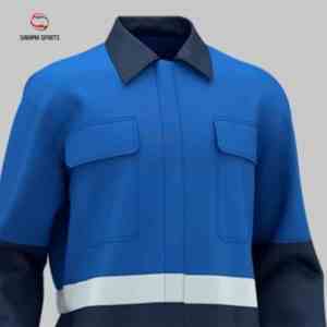 ชุดทำงานผ้าฝ้ายสวมใส่สบาย ดีไซน์ใหม่สองสี ชุดยูนิฟอร์มนิรภัยสำหรับงานอุตสาหกรรม ชุดเอี๊ยมทำงานในโรงงานสำหรับผู้ชาย - Product Image 5