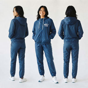 Women Winter Printed Hiking <b>Camping</b> Nylon Hooded Lightweight <b>Windbreaker</b> Zipper Waterproof Tracksuit Jogger Set - Product Image 5