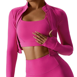 Ensemble de yoga pour femmes de haute qualité, léger, 3 pièces, pour le fitness, design personnalisé, en gros - Product Image 4