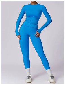 Ensemble de yoga à carreaux pour femmes grandes tailles, logo personnalisé, extensible dans quatre directions, tissu intelligent écologique, taille mi-haute, léger - Product Image 6