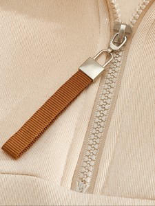 Sweat-shirt à capuche pour homme, fermeture éclair quart de tour, couleur unie, en molleton bouclette, décontracté, pour l'automne - Product Image 5