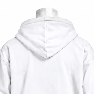 White Indus Embroidered <b>Hoodie</b> Traditional Floral <b>Stitching</b> Kangaroo Pocket Relaxed Fit Casual Streetwear Winter Pullover - Product Image 4