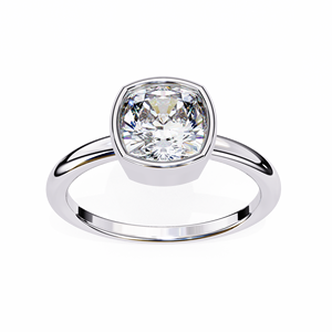 Anillo de Compromiso Clásico de Oro Amarillo de 14K para Mujer con Diamante Cultivado en Laboratorio de 1.5 CT con Corte Cojín y Engaste de Bisel, Certificado IGI, para Aniversario o Boda - Product Image 6